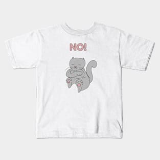 Cute Cat NO! Kids T-Shirt